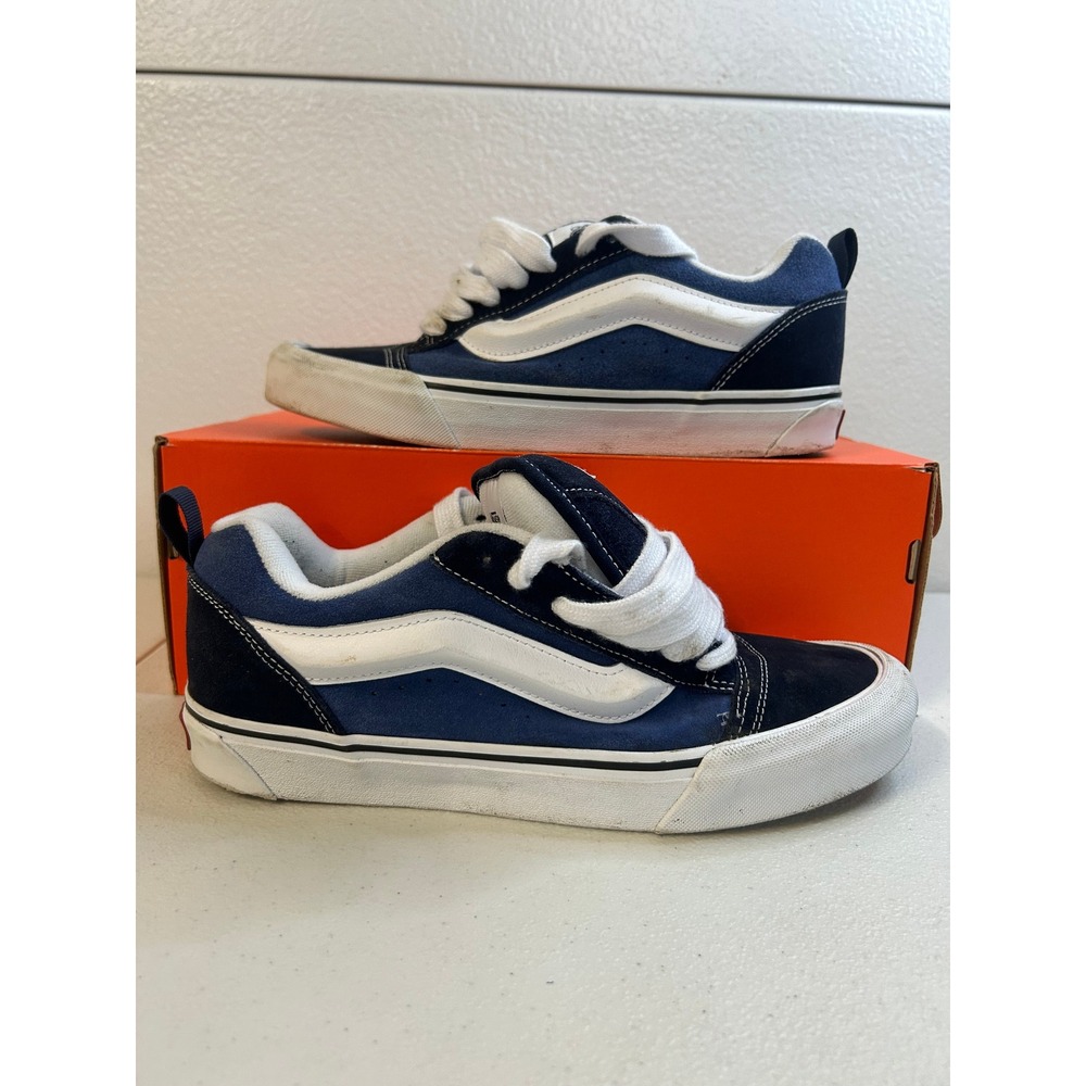 Vans Knu Skool Navy Black White Chunky Skate Shoes Mens 9 #2186